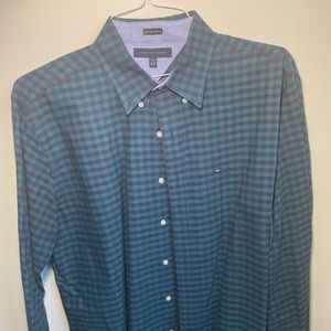 tommy hilfiger slim fit checkered dress shirt